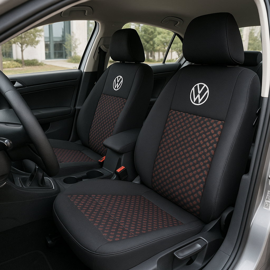 Capas para bancos e encosto de braço, upgrade de conforto para Volkswagen Polo 9N