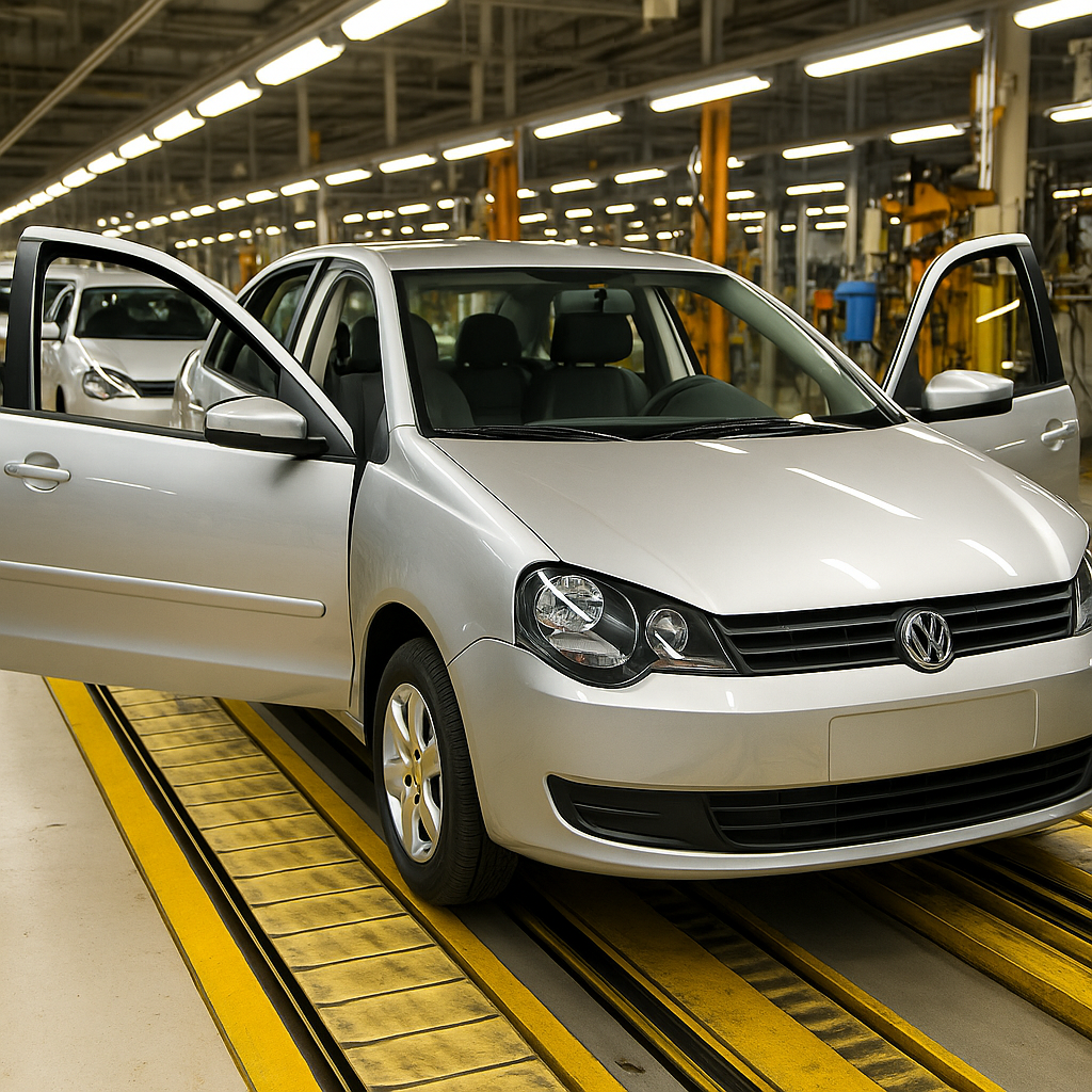 Padrão de montagem e fechamento de porta no VW Polo 9N