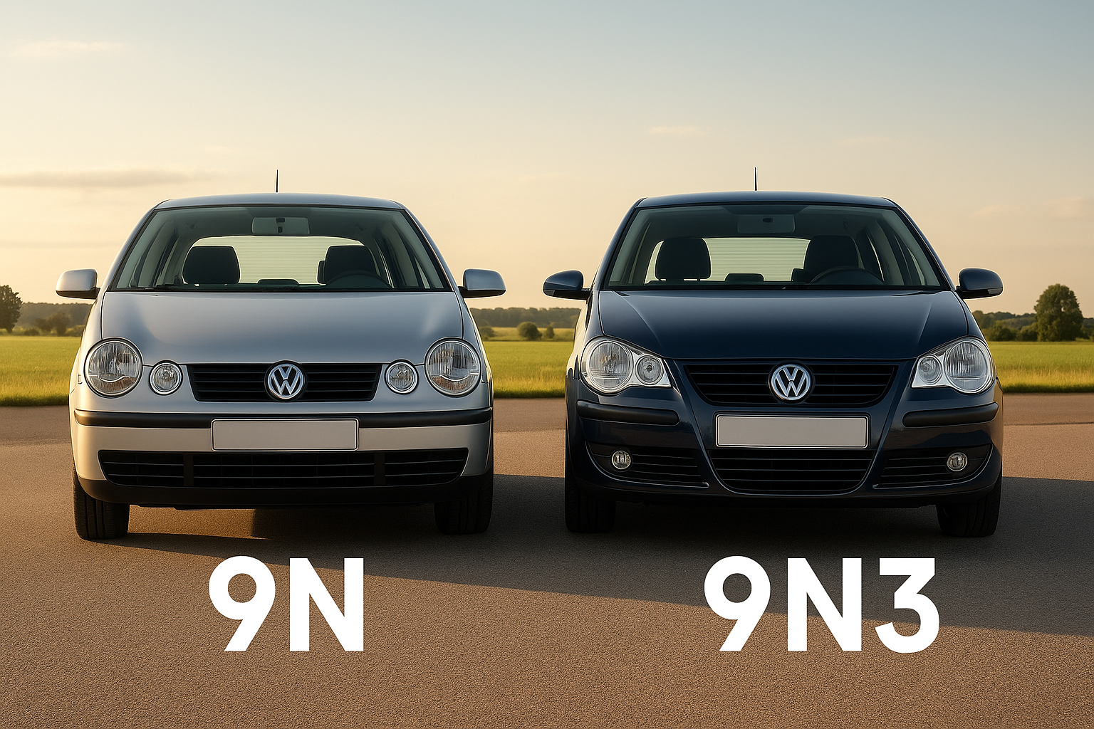 Comparativo frontal entre VW Polo 9N e VW Polo 9N3