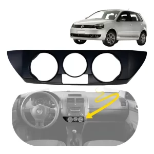 Moldura Painel Botões Ar Condicionado Polo 2003 2004 2005 Preto