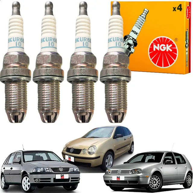 Jogo 4 Velas Ngk Gol Golf Polo 2000 2001 2002 2003 2004.